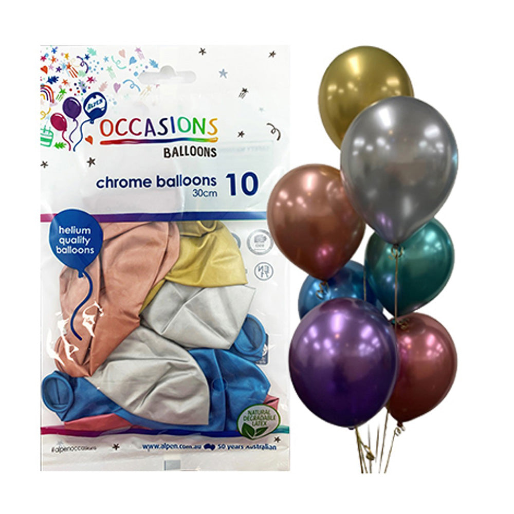 Alpen Chrome globos 30 cm (paquete de 10)