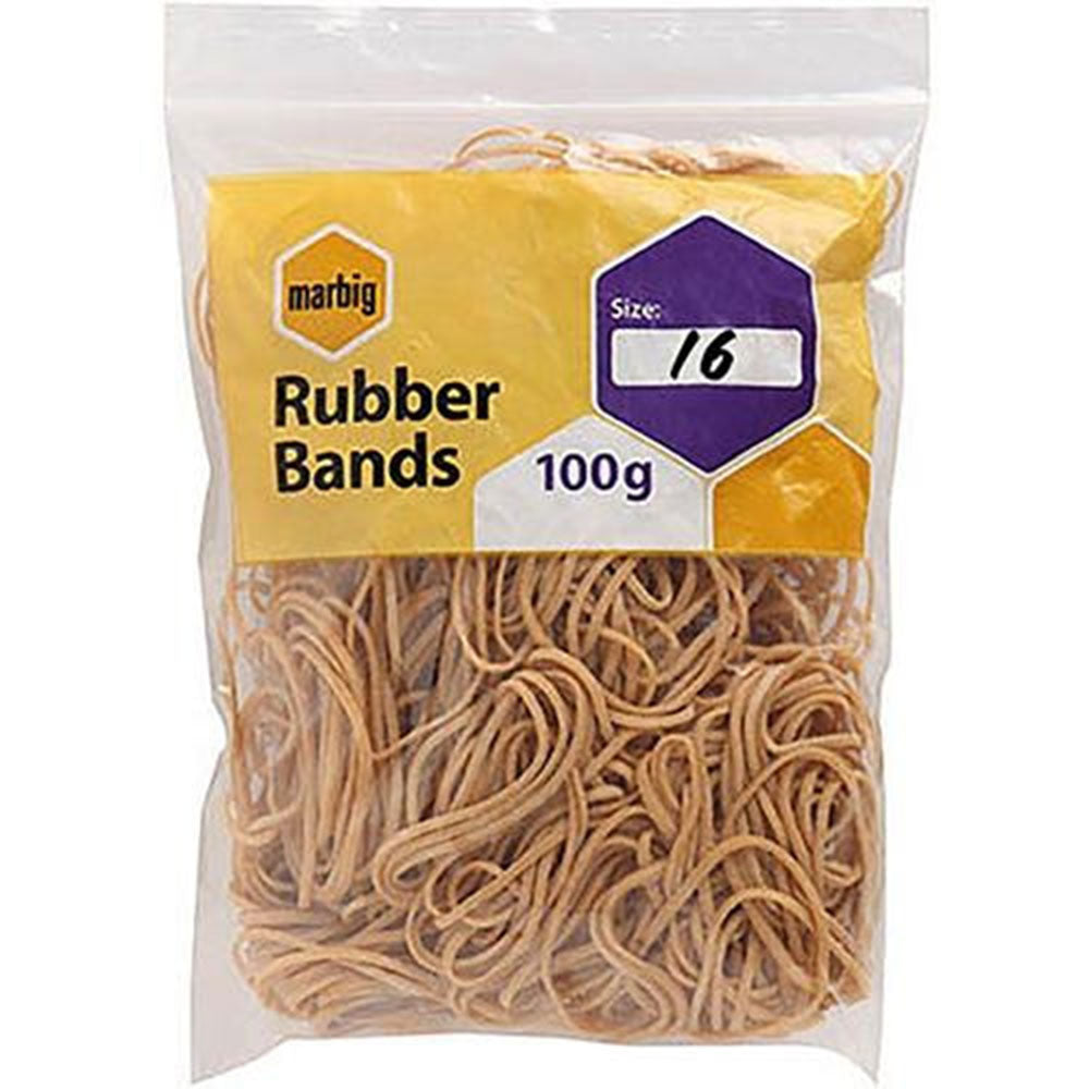 Marbig rubberen bands tas 100G