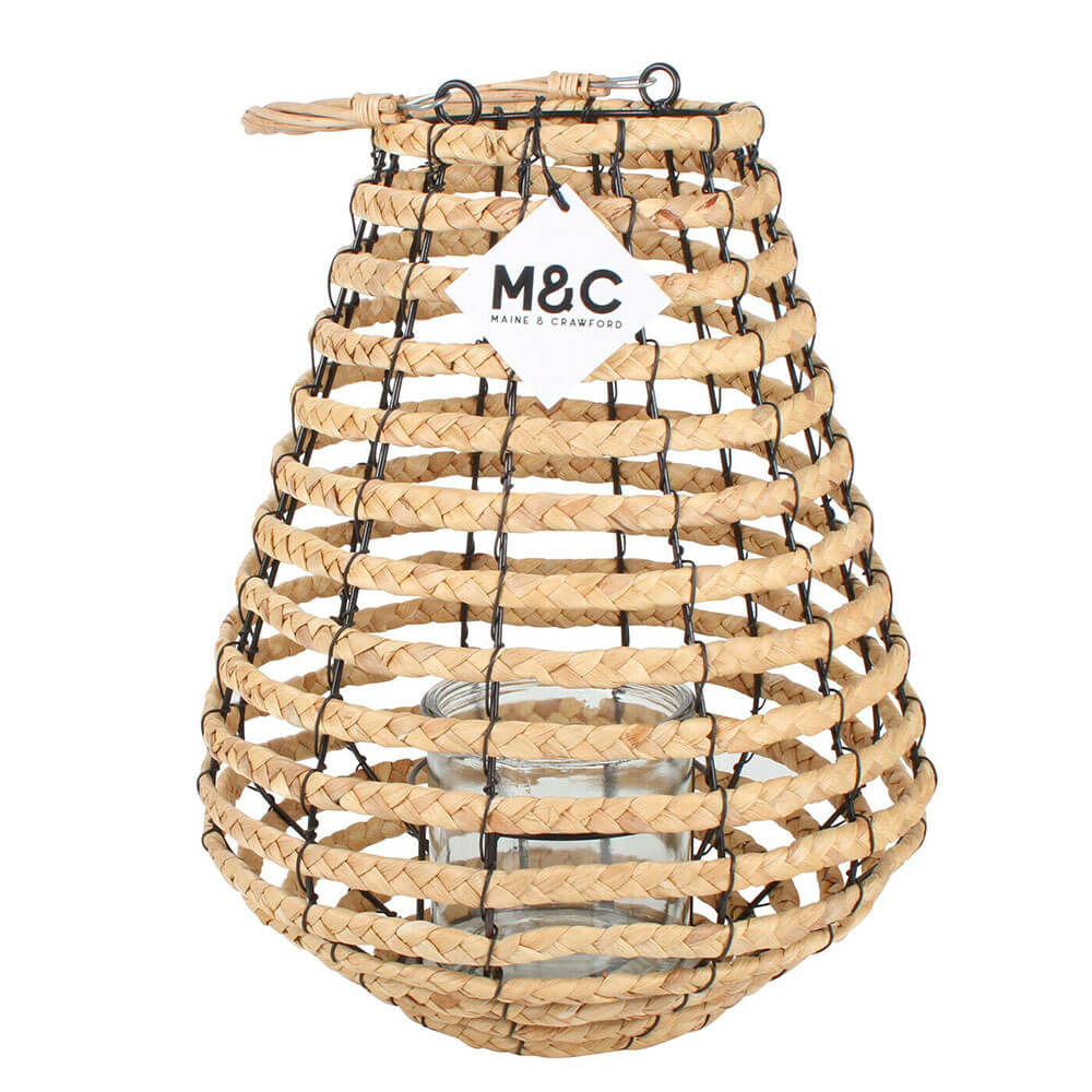 Bella Seagrass Lantern avec cadre métallique