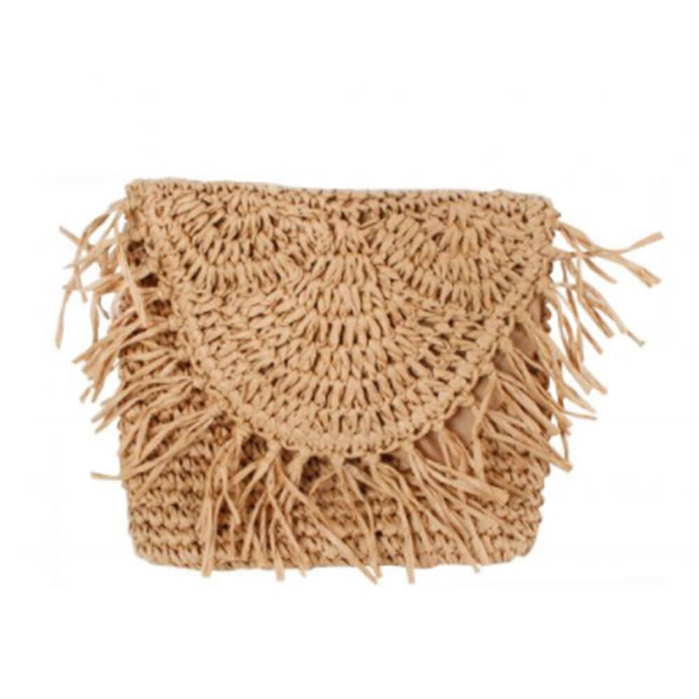 Trina Natural Coloured Paper Weaved Clutch (26x17cm)