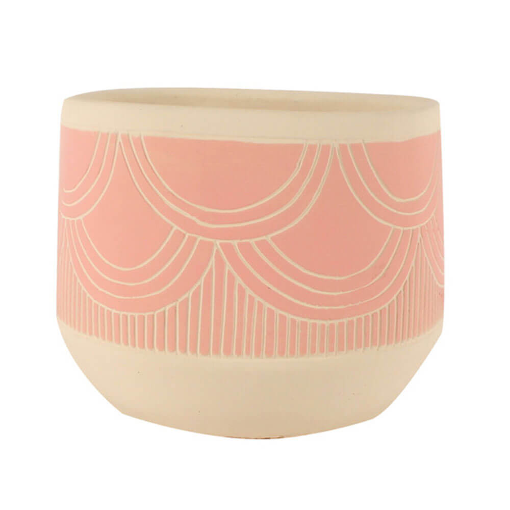 Zelva Pink Cement Plant Pot