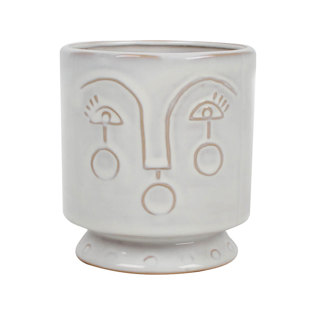 Liloe Face Stoneware Pot Planter