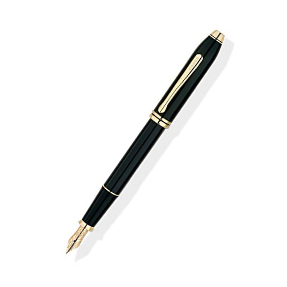 Townsend 23CT Gold plaqué Black Lacquer Pen