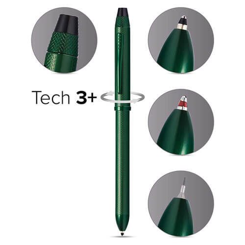 Cross Tech3+ Matte Green Diamond Engraved Pen