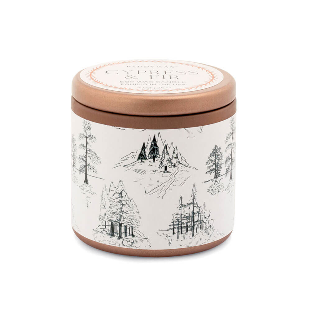 Candela di cypress & Fir Copper Tin 3oz