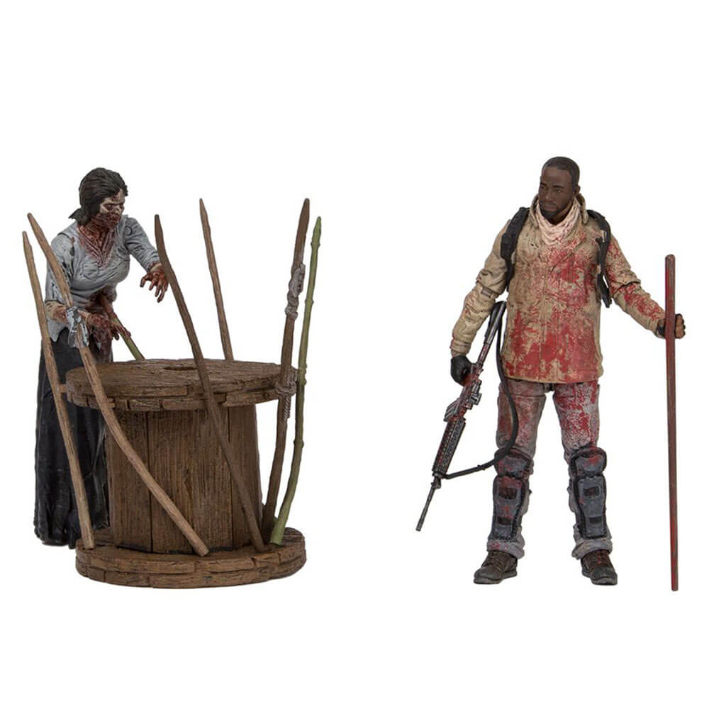 Walking Dead 7" Morgan Impaled Walker & Spike Trap Fig Set