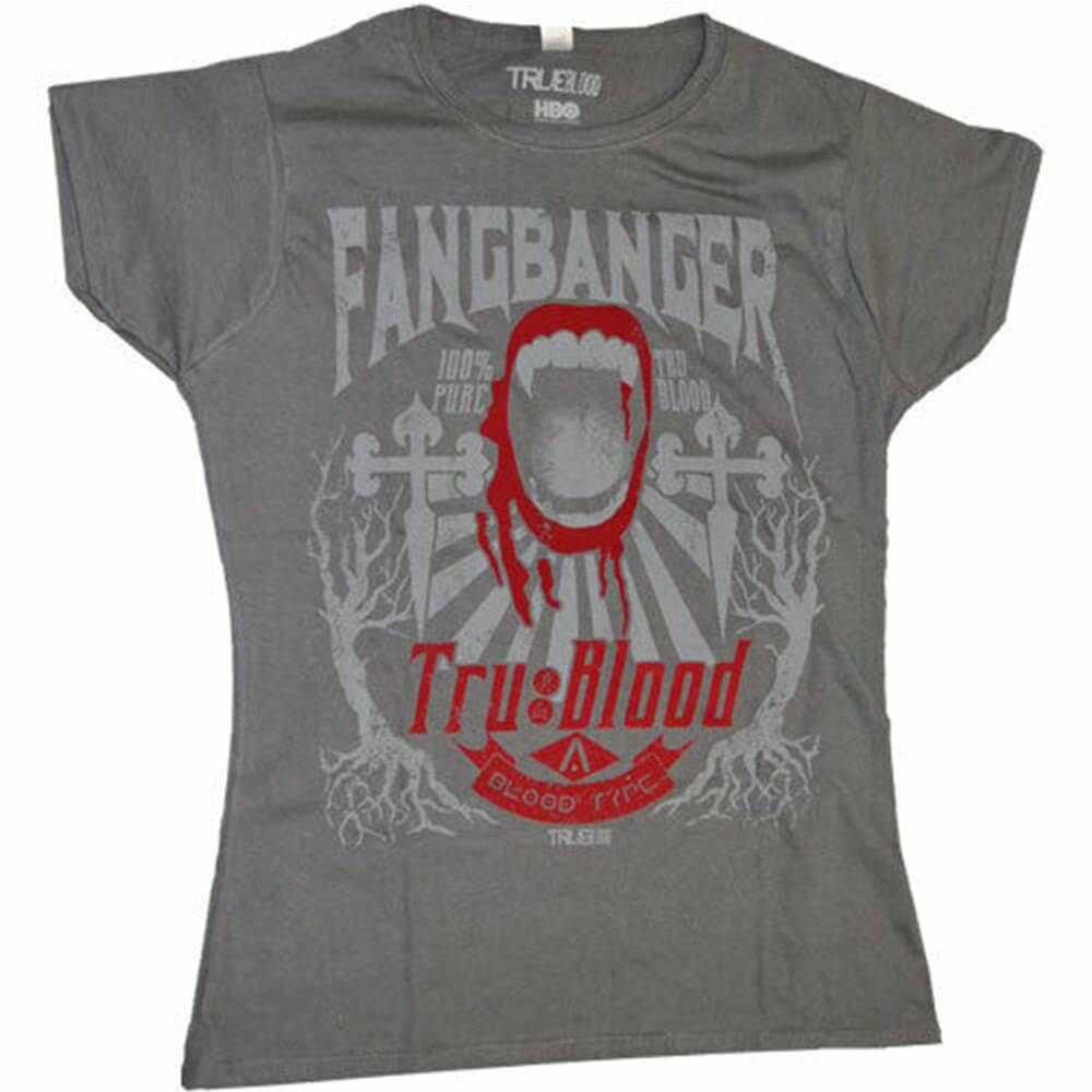 True Blood Fangbanger Flocked vrouwelijk T-shirt