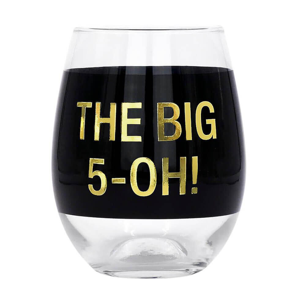 Say What Wine Glass (Black)