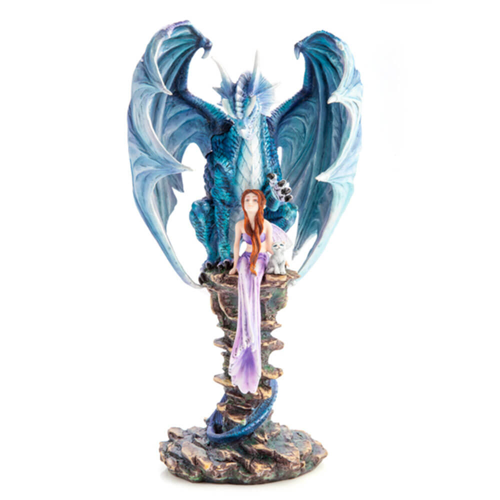 Blue Fairy Keeper Dragon Figurine