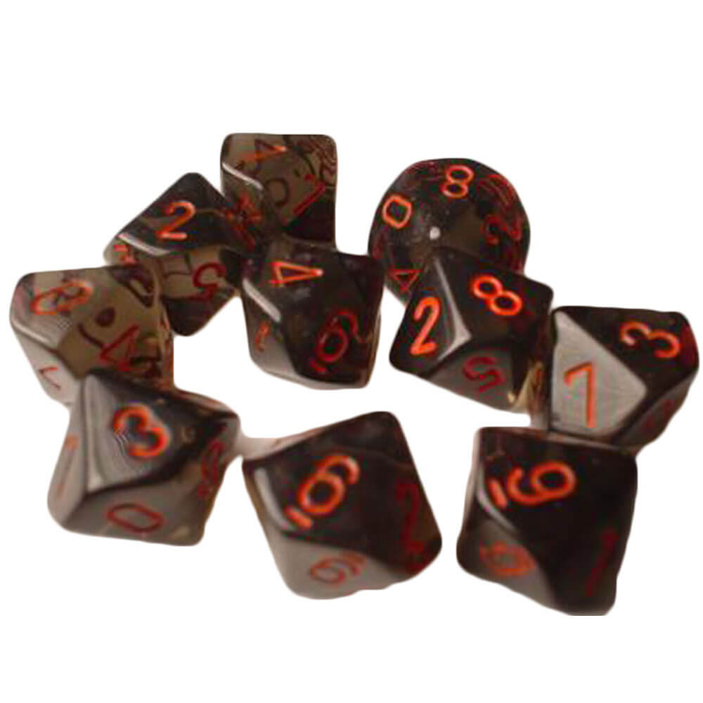 Set translucide Chessex D10 Polyédrique à 10 die