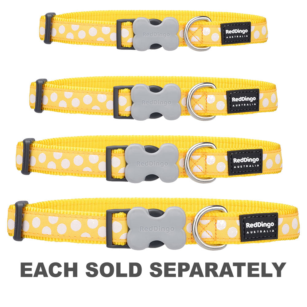 Dog Collar with White Spots on Yellow