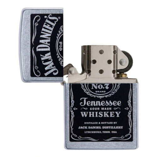 Zippo Jack Daniels Old No. 7 Logo Street Chrome Lighter