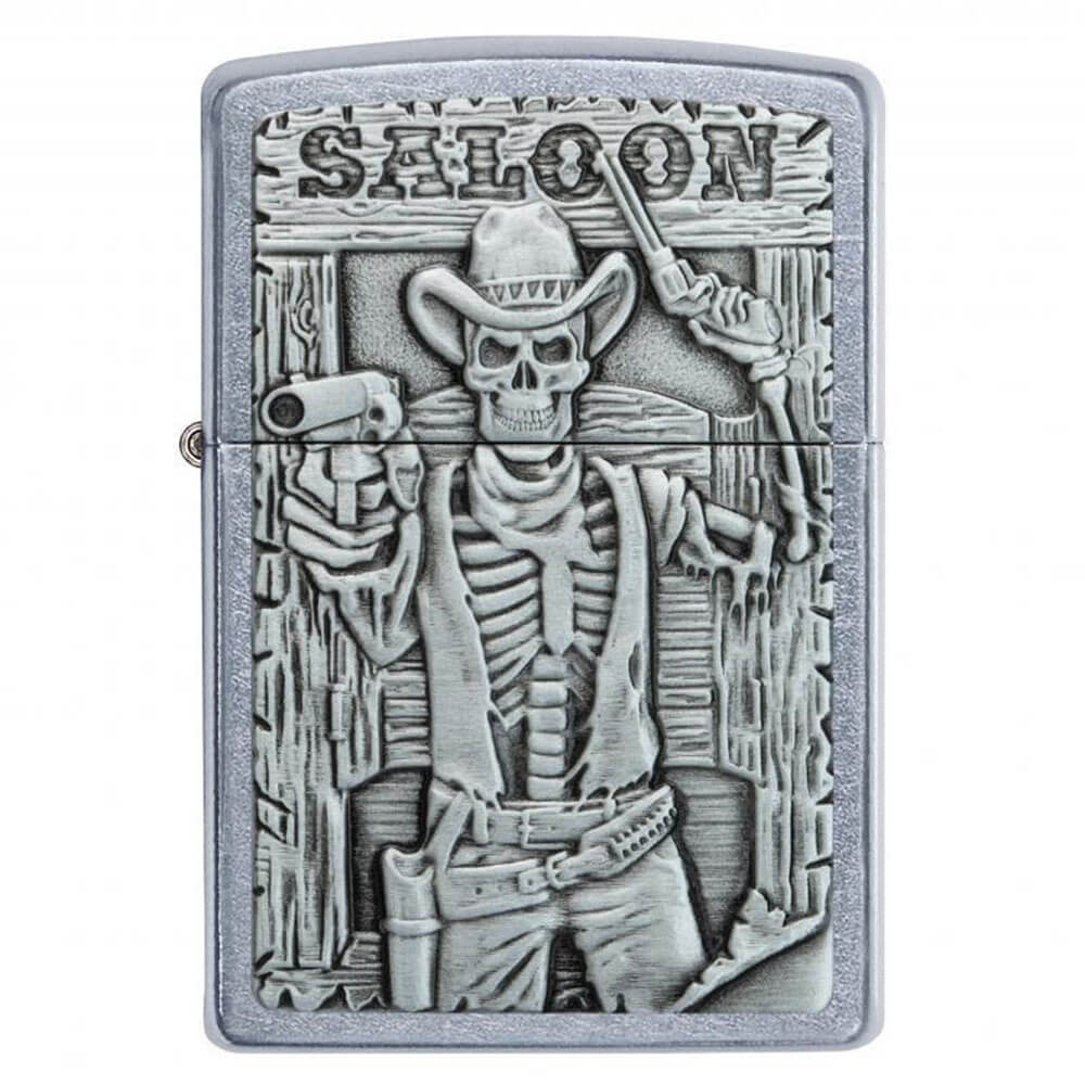 Zippo Skeleton Saloon Street Chrome Lighter