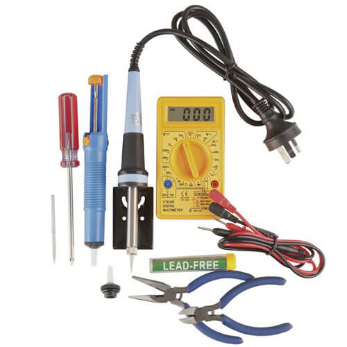 25W Soldering Iron Starter Kit w/ Digital MultiMeter