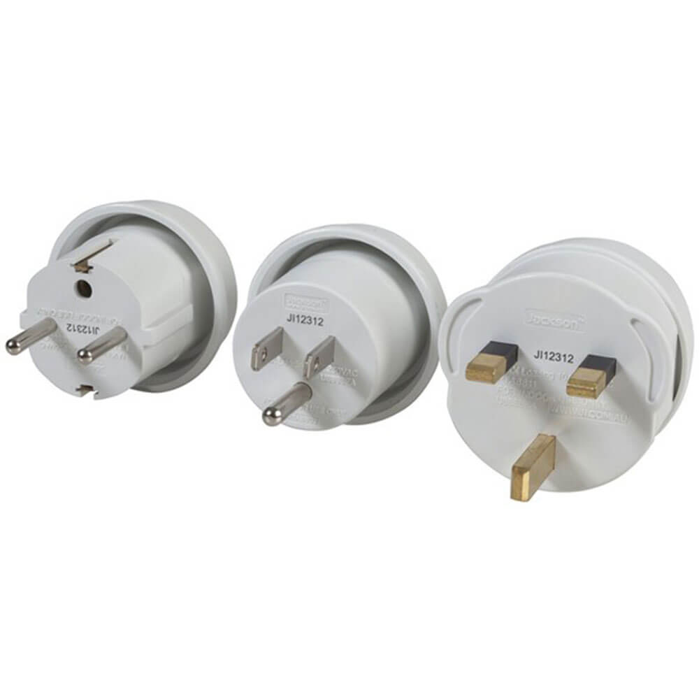 International Mains Travel Adaptor (3 Pack)