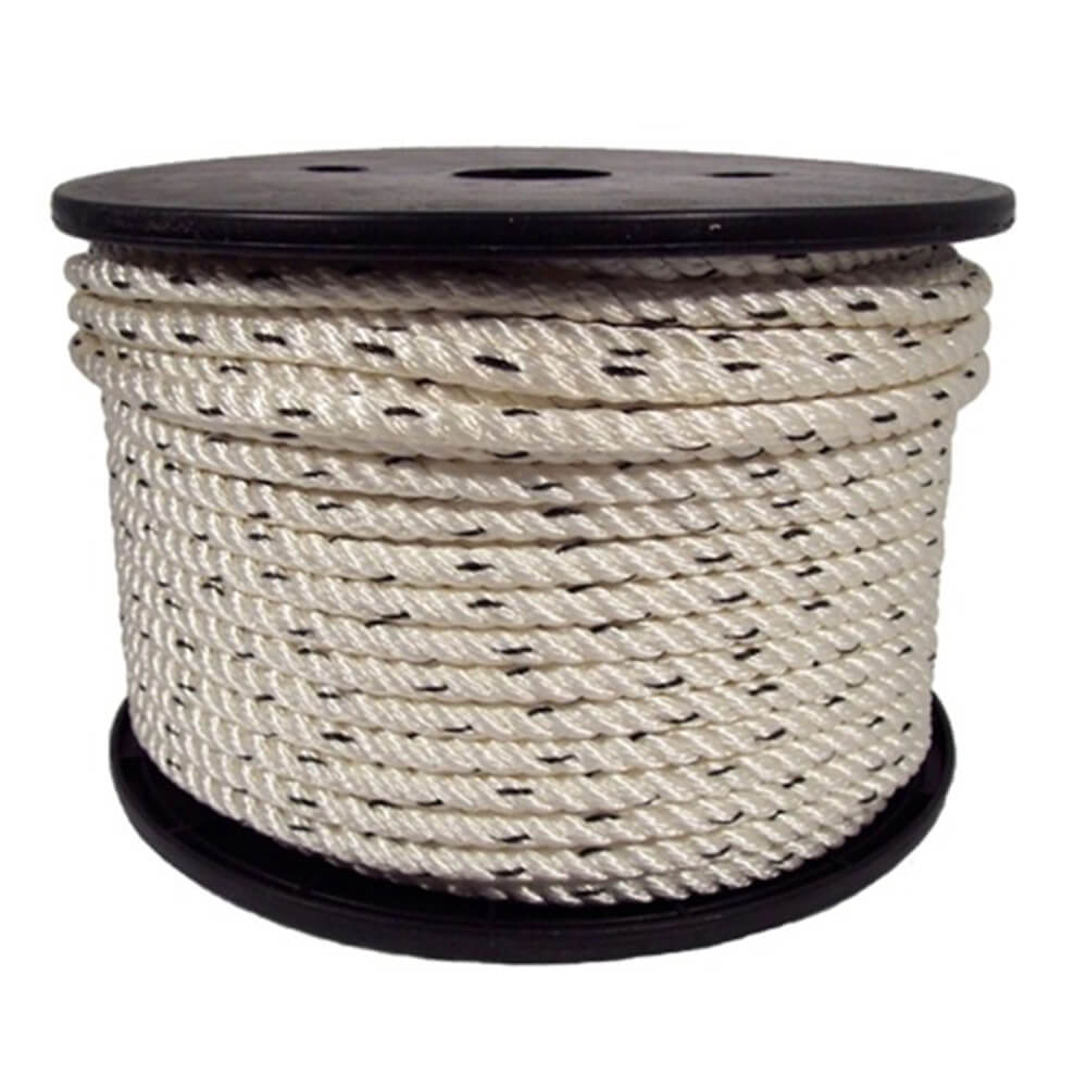 Nylon White + Black Fleck Rope 100m Roll