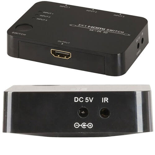 HDMI Switcher with Remote Control (1.4V 3In/1Out)