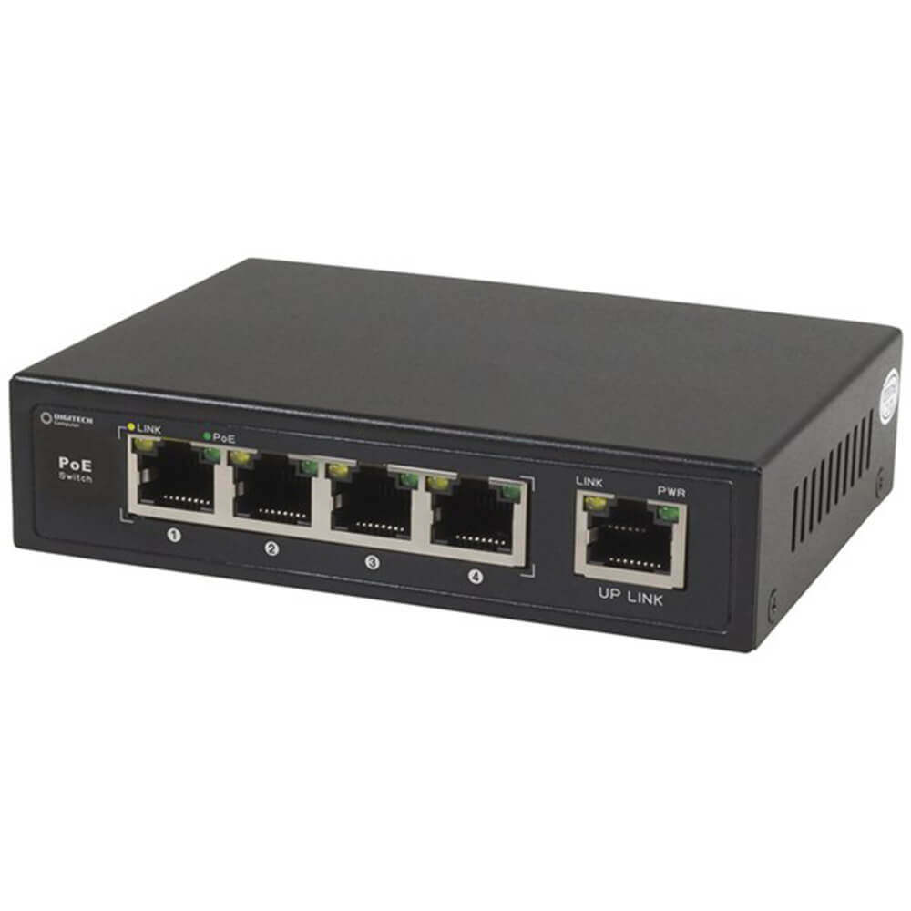 5-Port PoE Network Hub Switch w/ PSU (10/100)