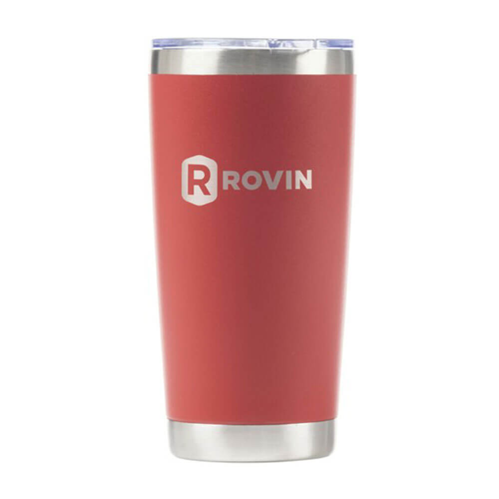 Tasse de rovin en acier inoxydable avec couvercle de poussée (590 ml)