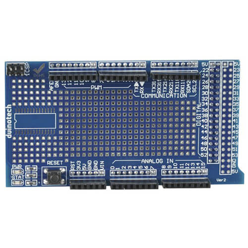 Mega Prototype Shield with Breadboard for Arduino