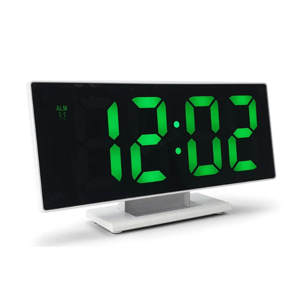 Mirrored Face LCD Alarm Clock 19cm