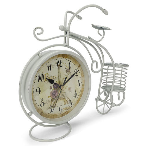 Art Metal Home Decor Bike Mute Table Clock