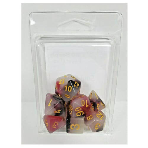 TMG Dice Soul Decay Black/Red Jade Opaque (Set of 7)