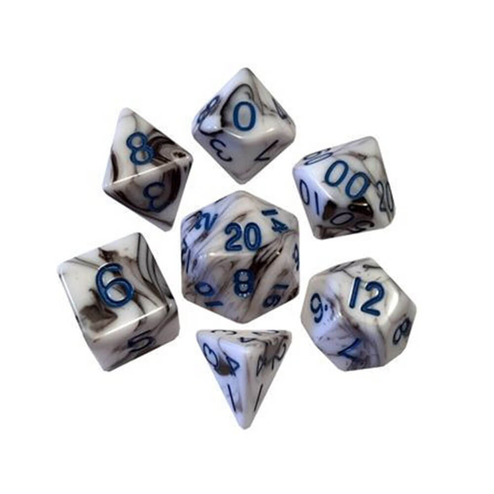 Metalliske terninger Gameacrylic Dice Sett marmor (tall)