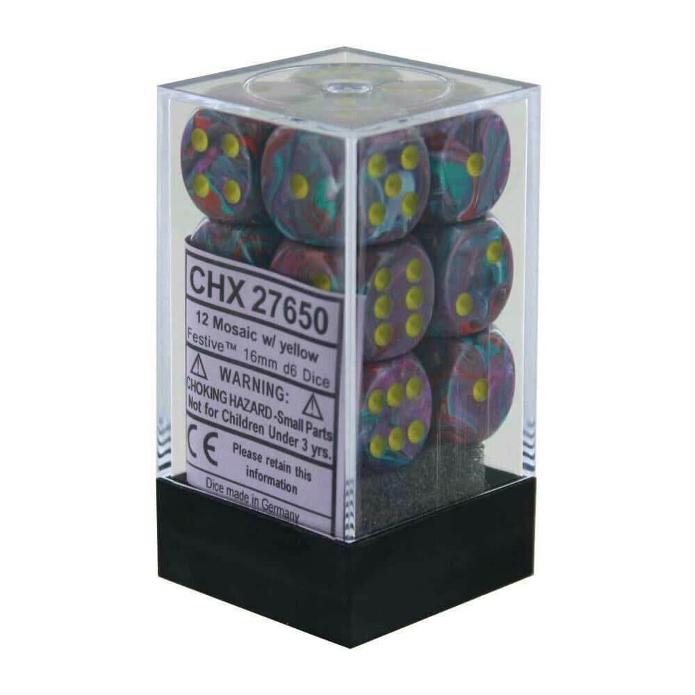 D6 DICE Festivo 16mm (12 dados)