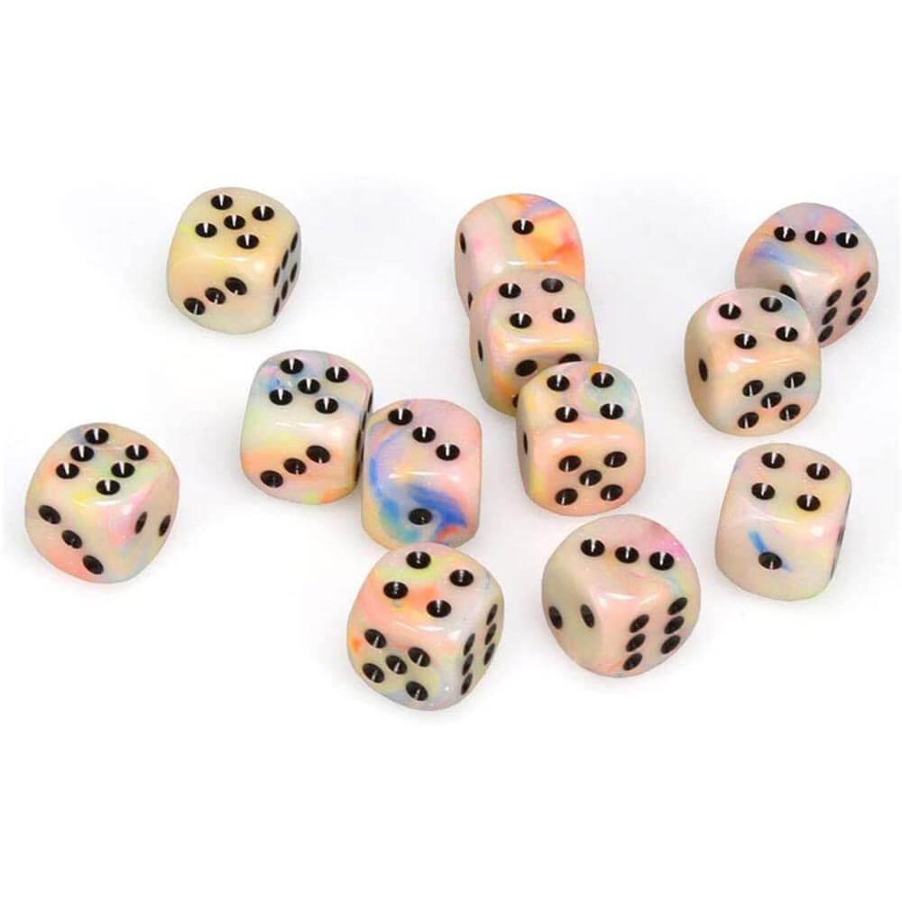 D6 DICE Festivo 16mm (12 dados)