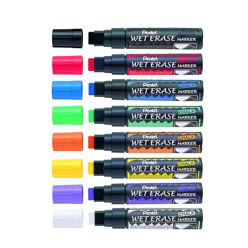 Pentel ciekła kreda marker wymazywania mokry asortowany 12pk