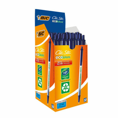 Bic Ecolutions Clic Ballpoint Pen 1.0mm (50pk)