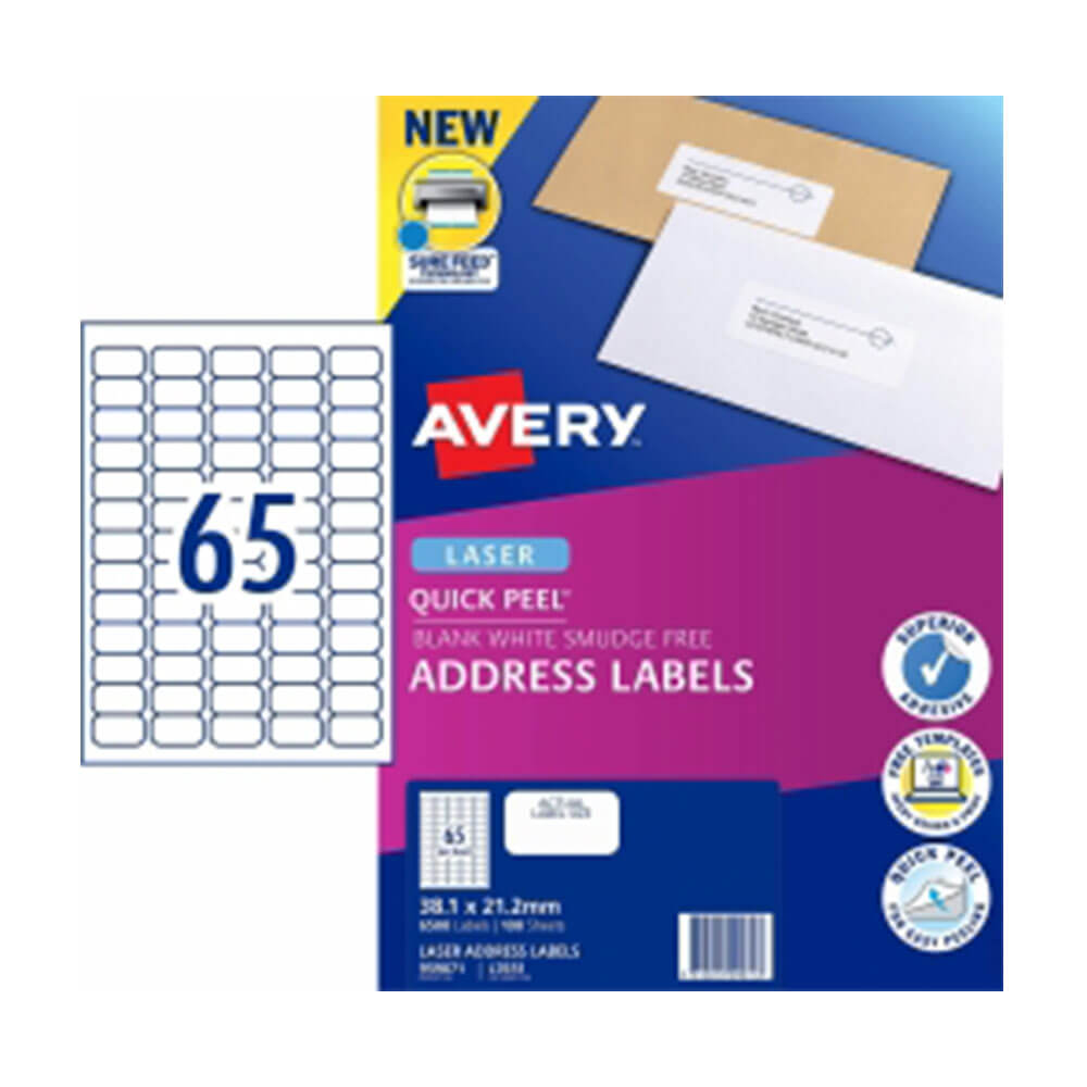 Avery Laser Address Etikett White (100pk)