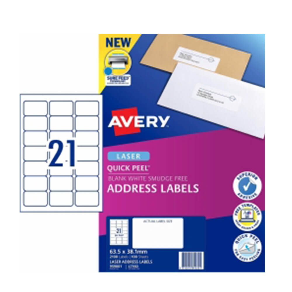 Etiqueta de endereço Avery White (100pk)