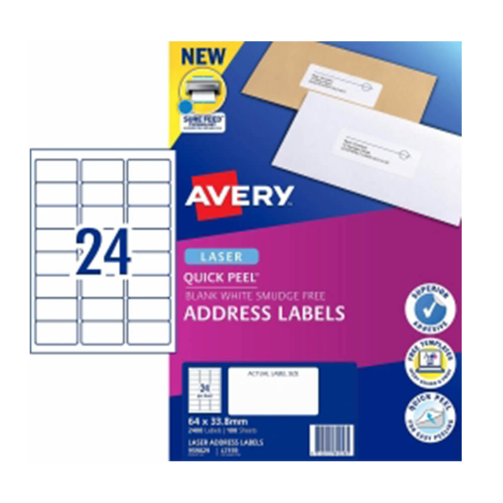 Etiqueta de endereço Avery White (100pk)