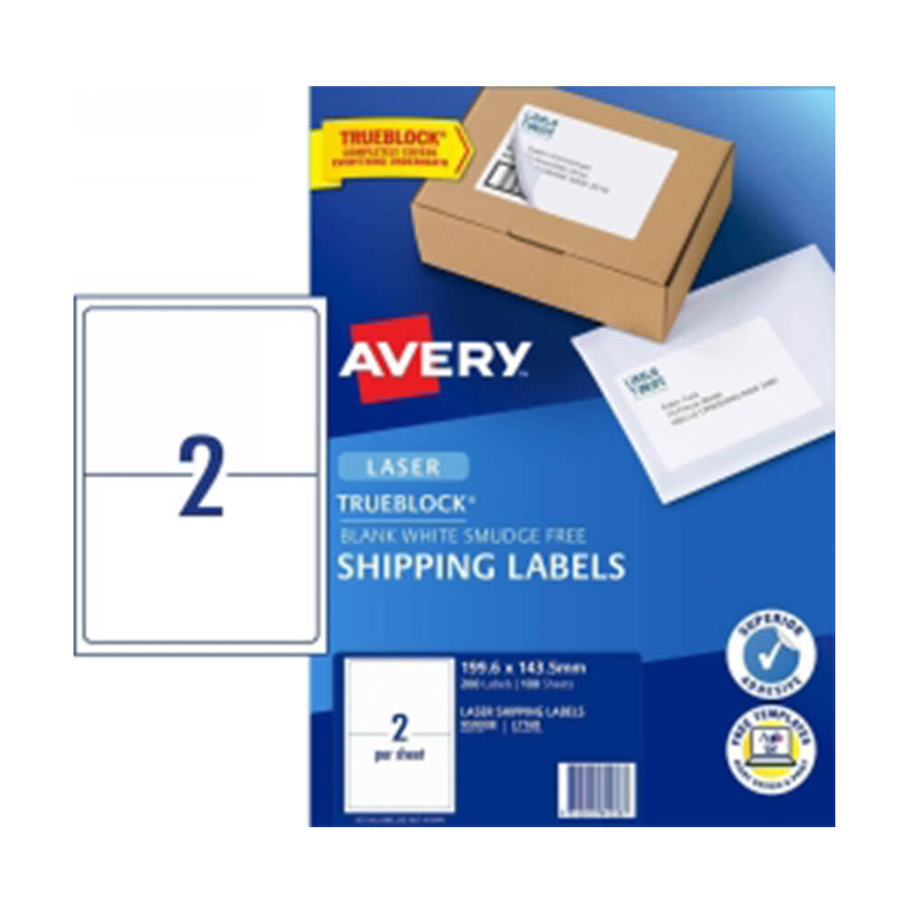 Étiquette d'expédition Avery Blanc 100pk