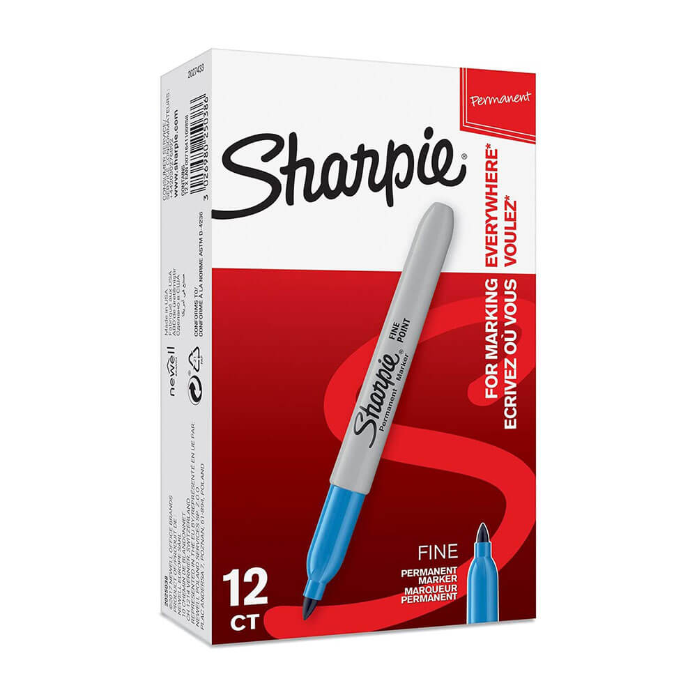 Sharpie Permanent Fine Marker 1.0 mm (12pk)