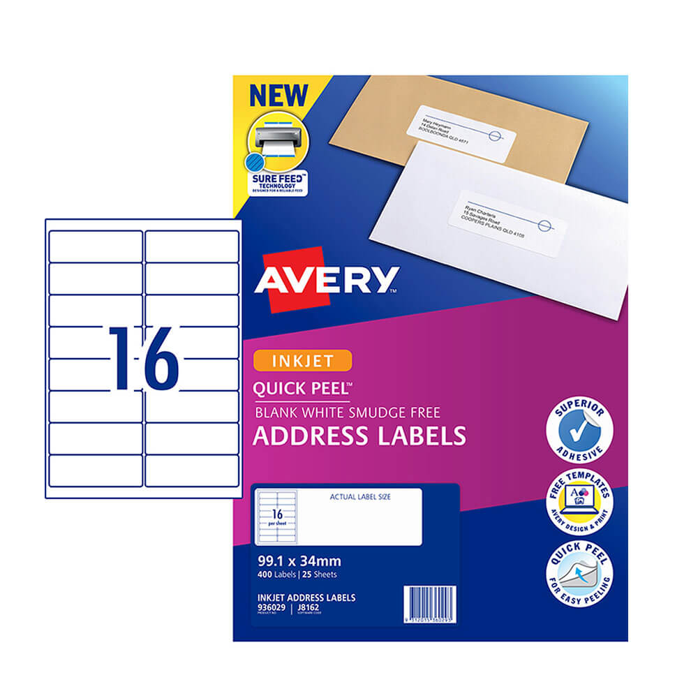 Avery Inkjet Adresse -etikett (25pk)