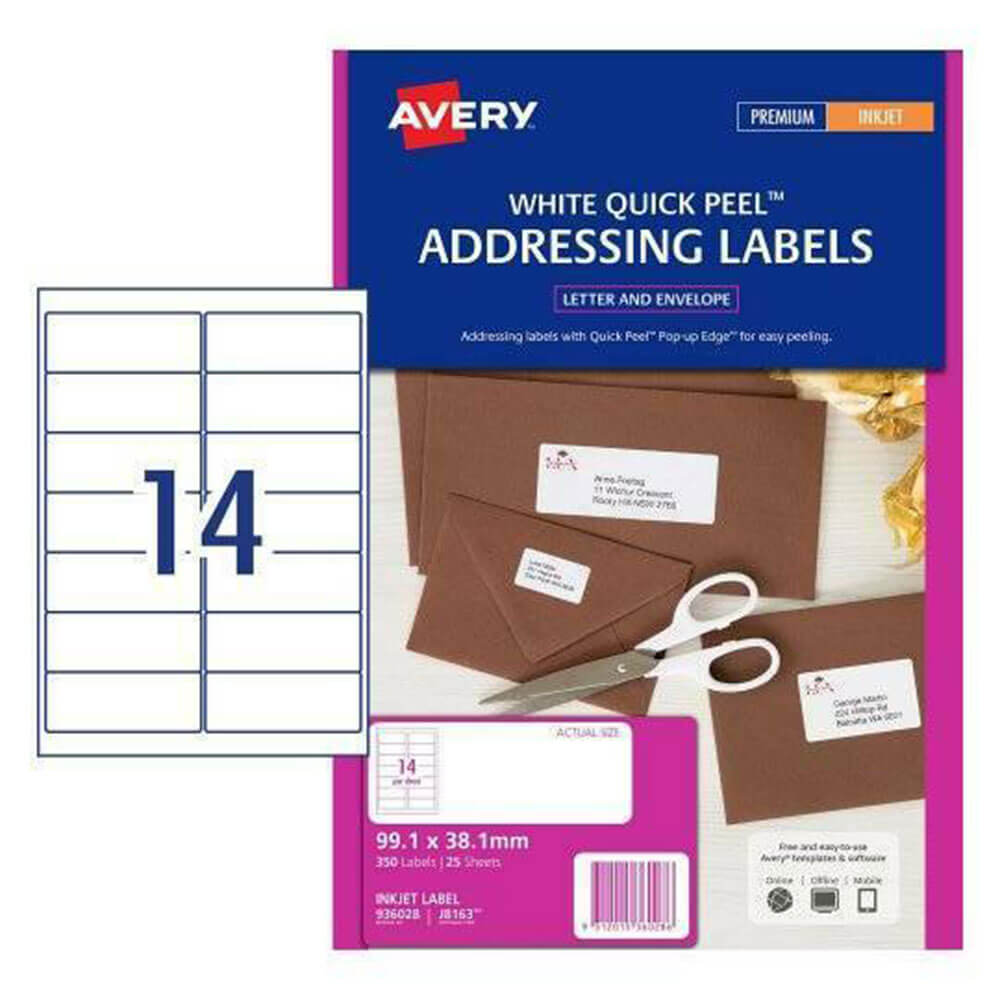 Avery Inkjet Etykieta (25pk)