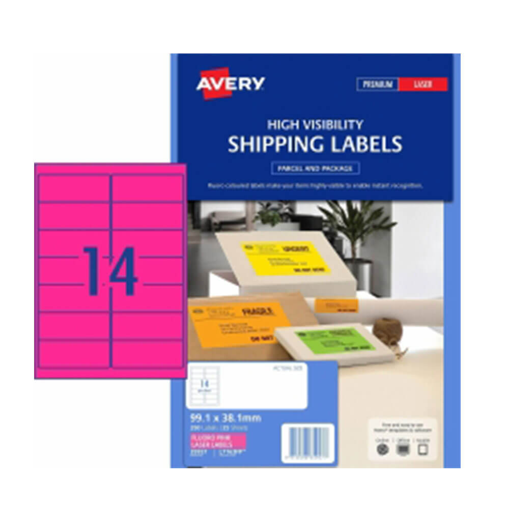 Avery Hög Synlighetsfraktetikett 25PK 14/Sheet