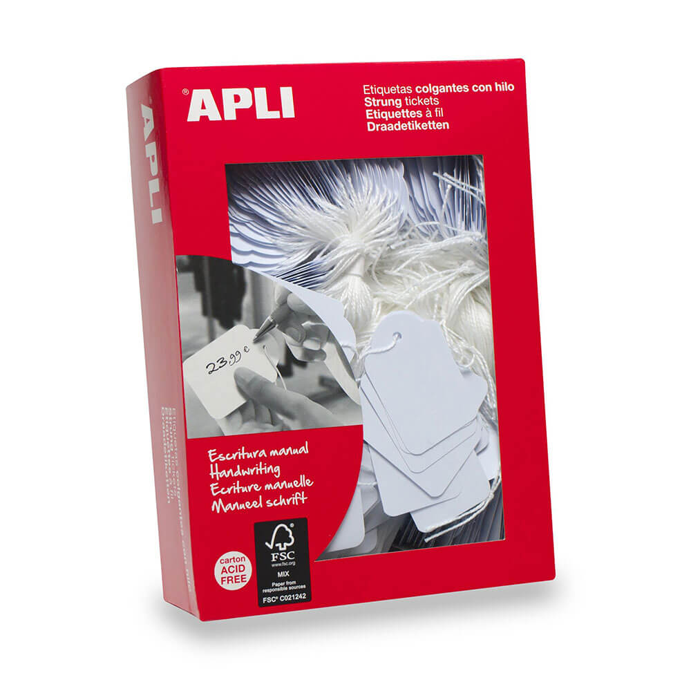 Apli merchandising tags hvid 500pk