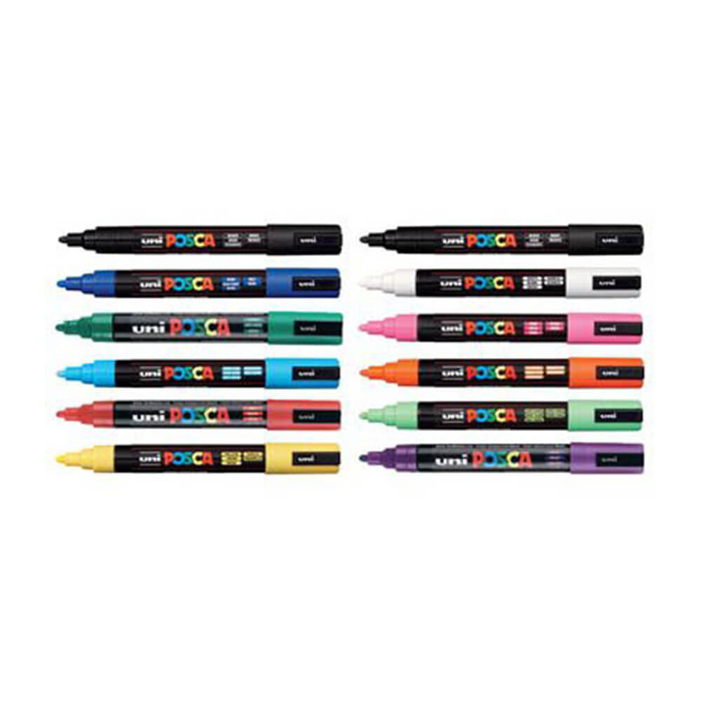 Uni Posca Bullet Tip Markers（12pk）