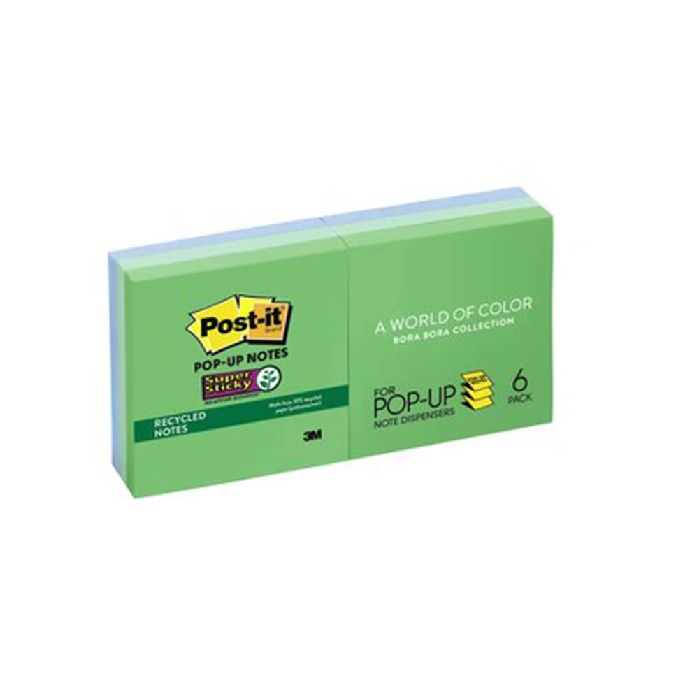 Post-IT Super Sticky Wskokowe notatki 76x76mm (6 stopy)