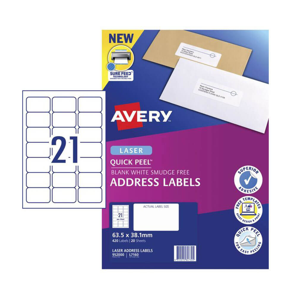 Etiqueta Avery Laser Retail Pack (20pk)