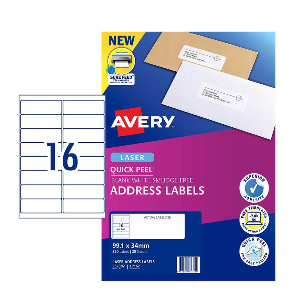 Rótulo Avery Laser Retail Pack (20pk)