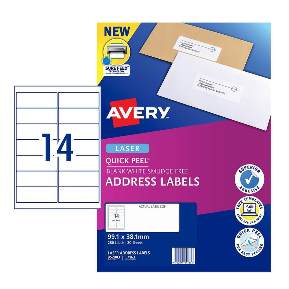 Etiqueta Avery Laser Retail Pack (20pk)