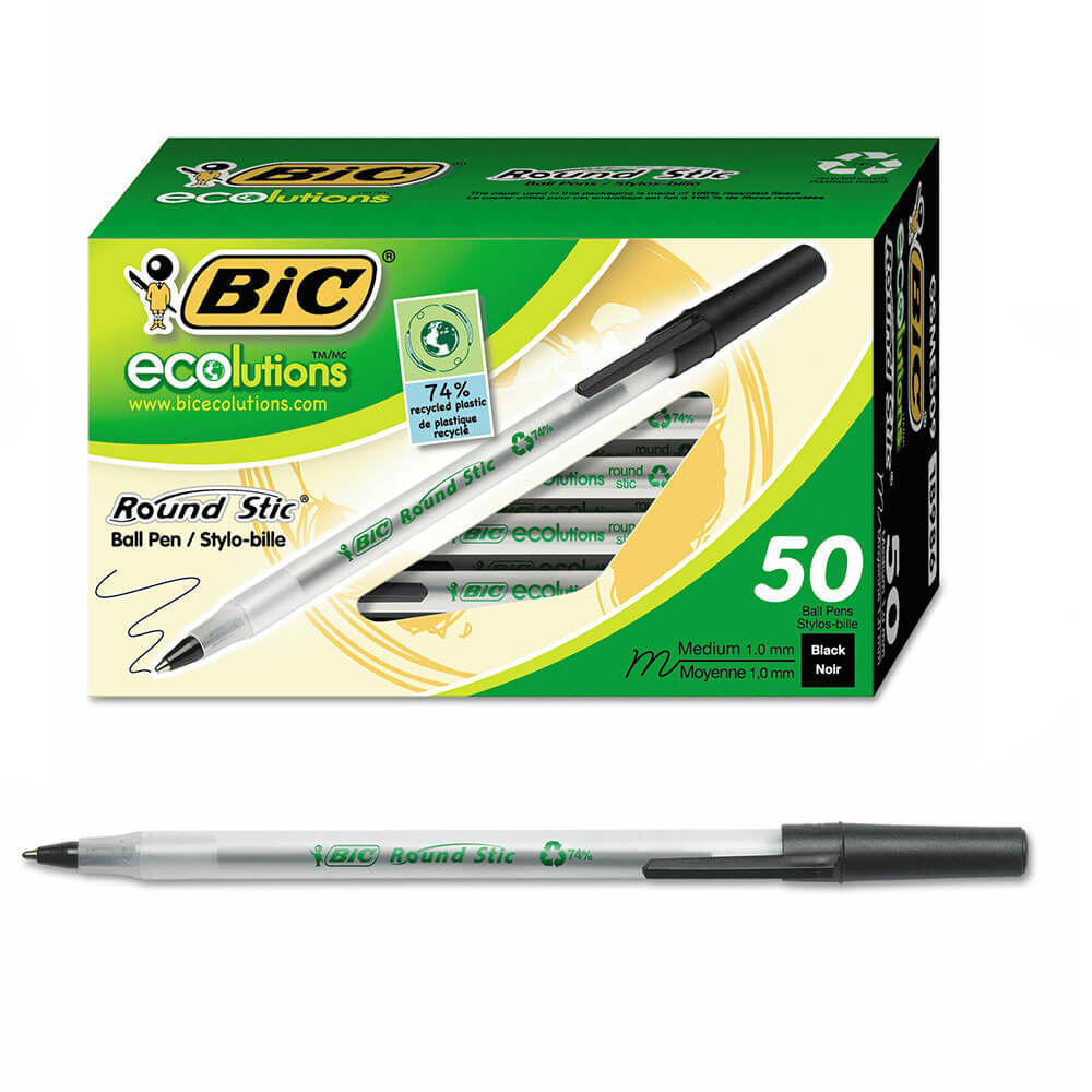 BIC ECOLUTIONS ROND STIC Ballpoint Pen 1.0 mm 50pk