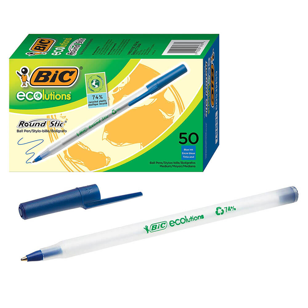 BIC ECOLUTIONS ROND STIC Ballpoint Pen 1.0 mm 50pk