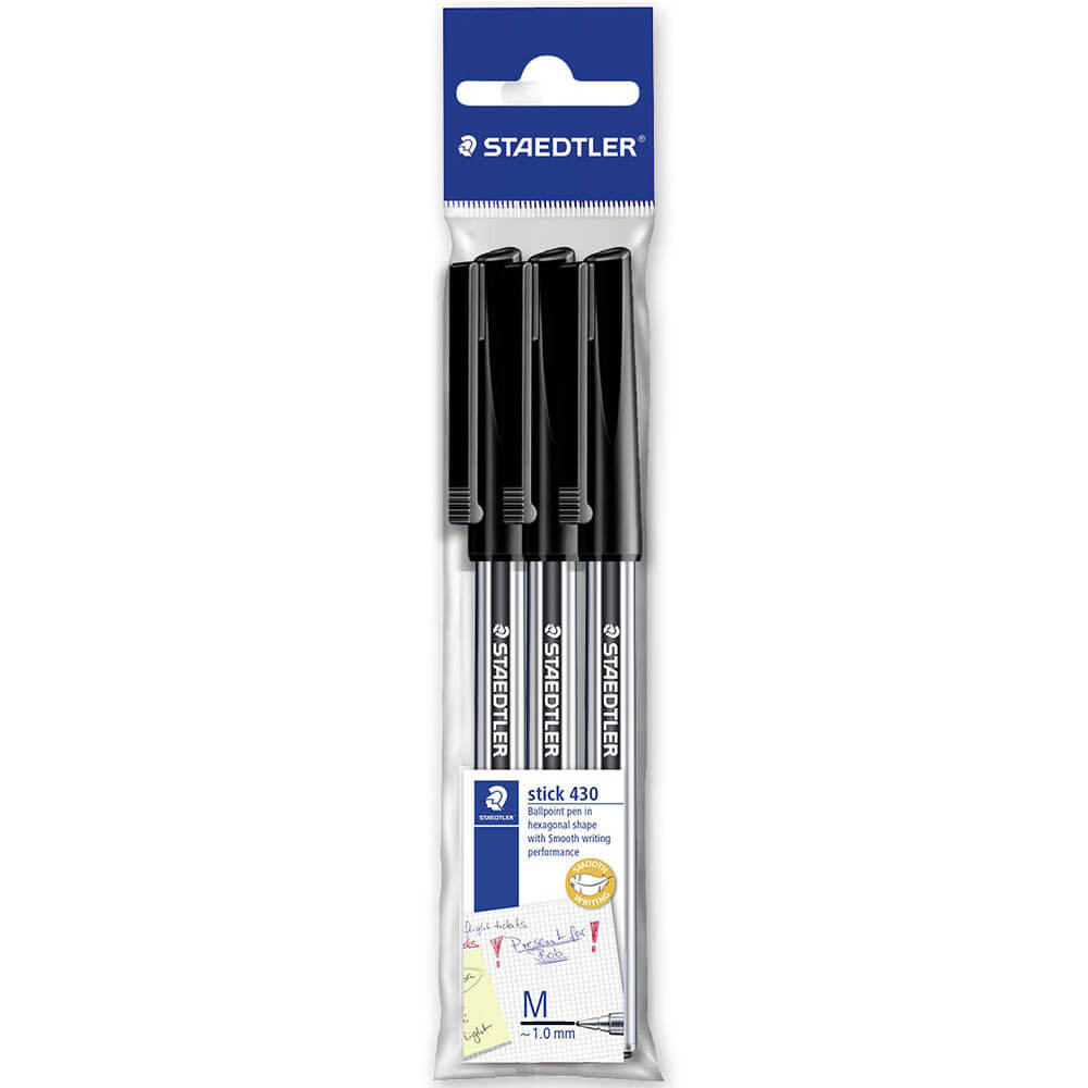 Staedtler Stick Ballpent Pen 3pk