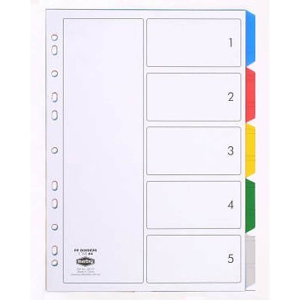 Marbig 5 Tab Dividers (Coloured)